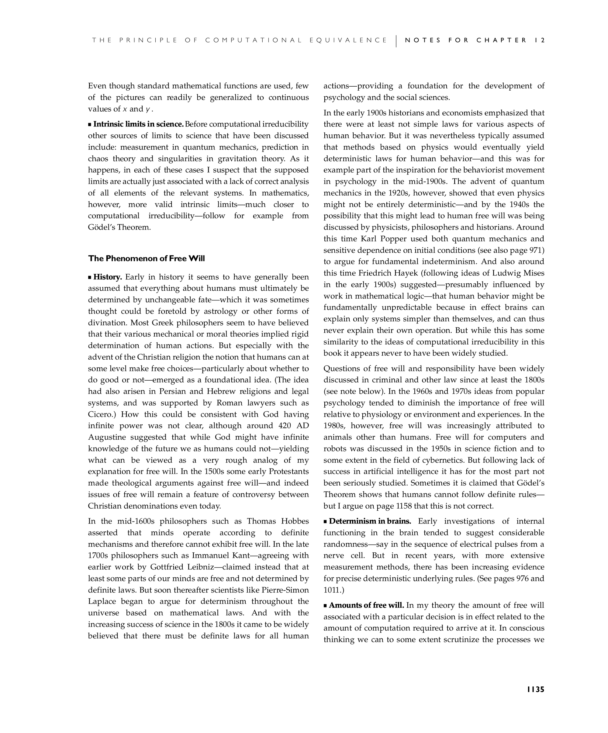 Page 1135: Notes for The Phenomenon of Free Will