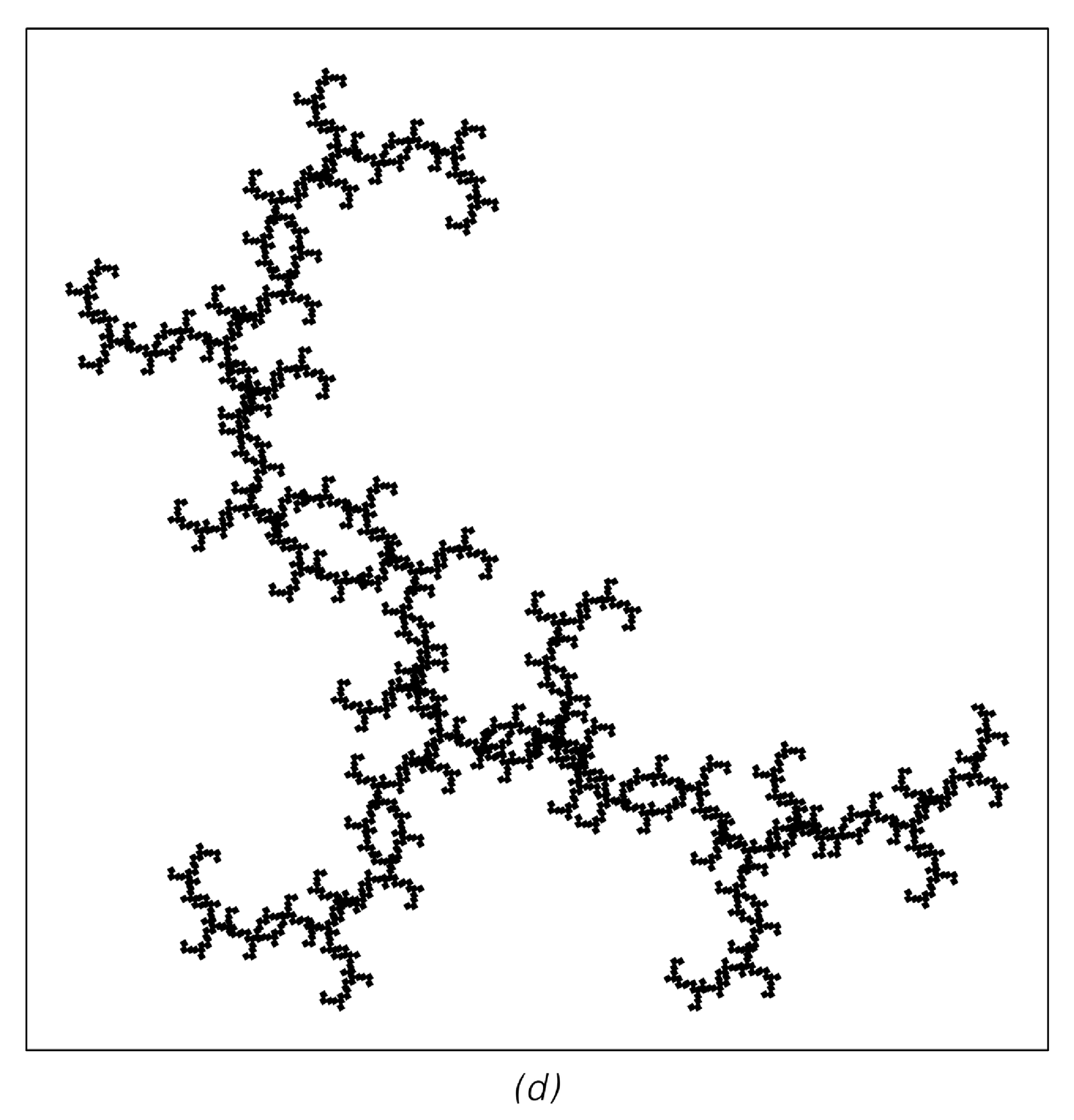 Examples of fractal patterns produced by repeatedly applying the geometrical rules shown 3