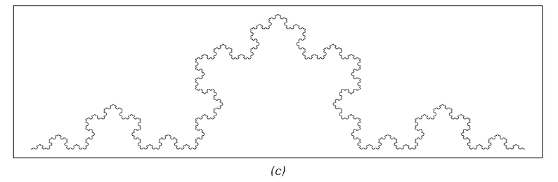Examples of fractal patterns produced by repeatedly applying the geometrical rules shown 5
