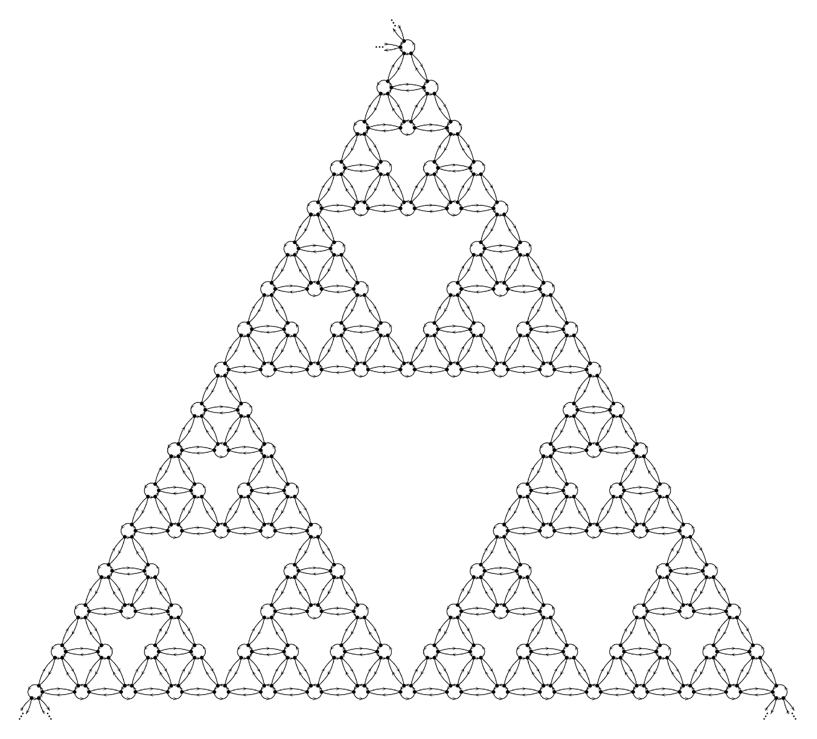 Network forming a nested geometric structure