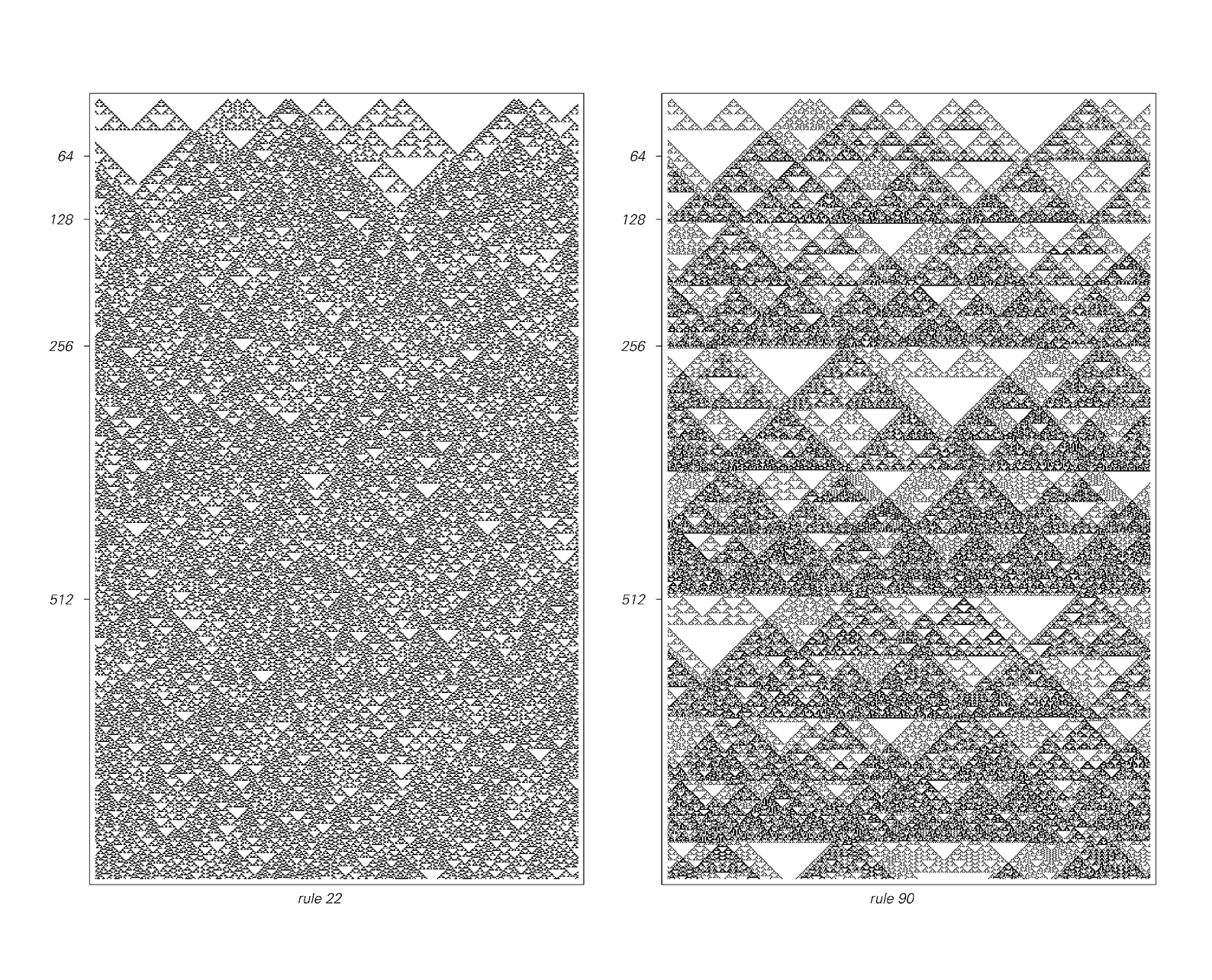 Examples of evolution from random initial conditions