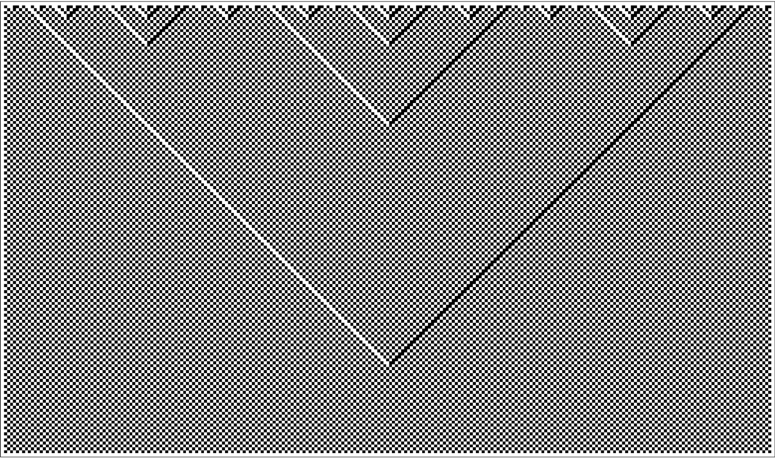 The pattern produced by rule 184 evolving from a nested initial condition