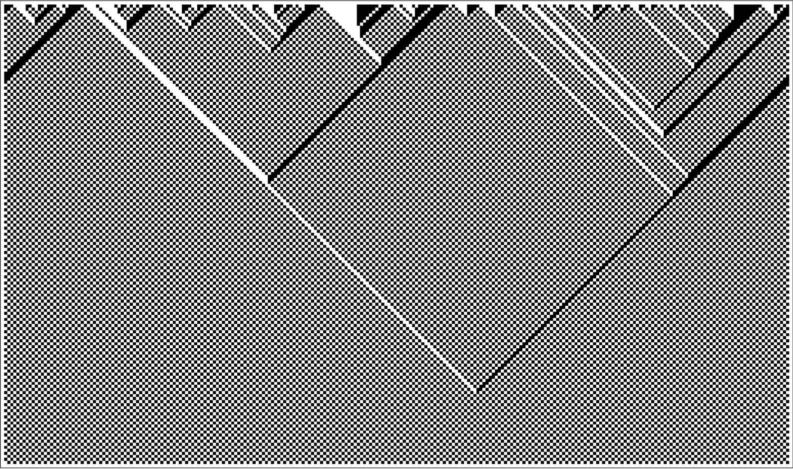 Rule 184 evolving from random initial condition