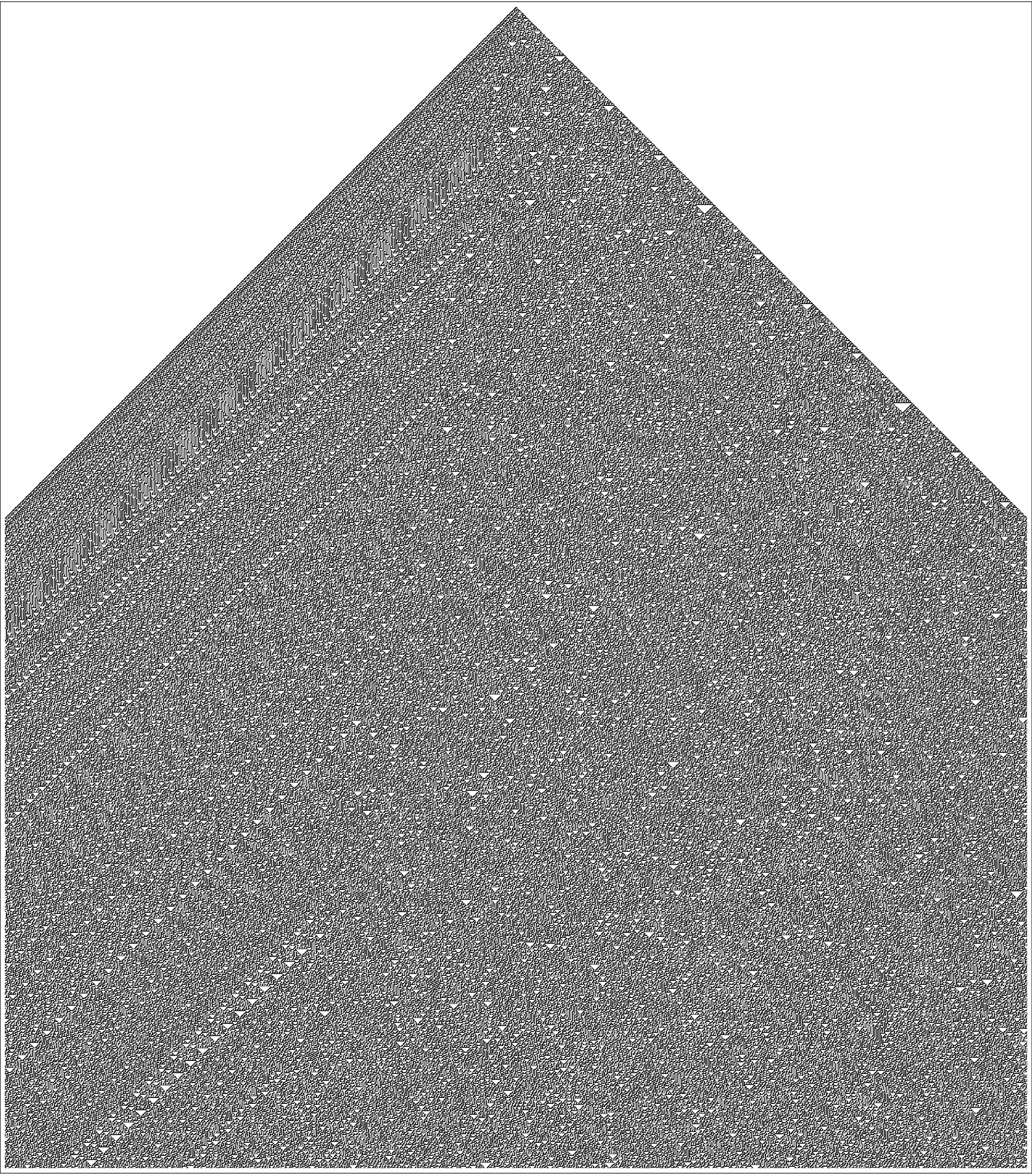 Fifteen hundred steps in a cellular automaton
