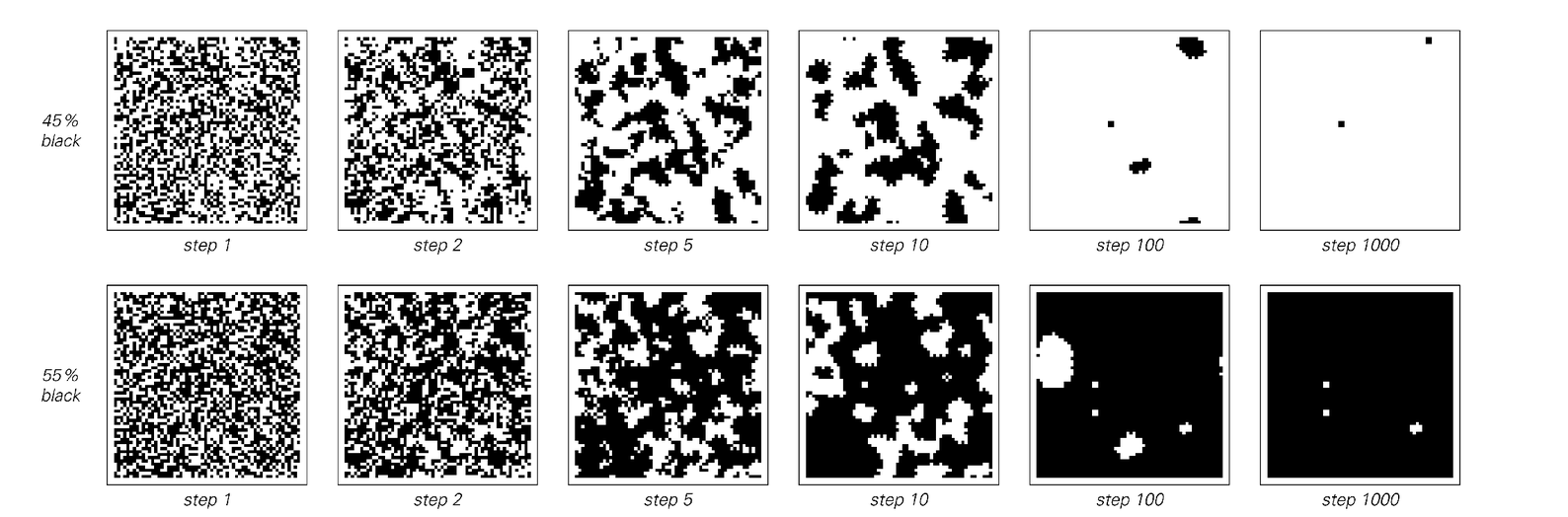 Two examples of two-dimensional cellular automata 4