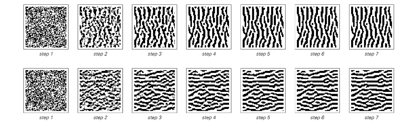Patterns generated by rules shown on previous page