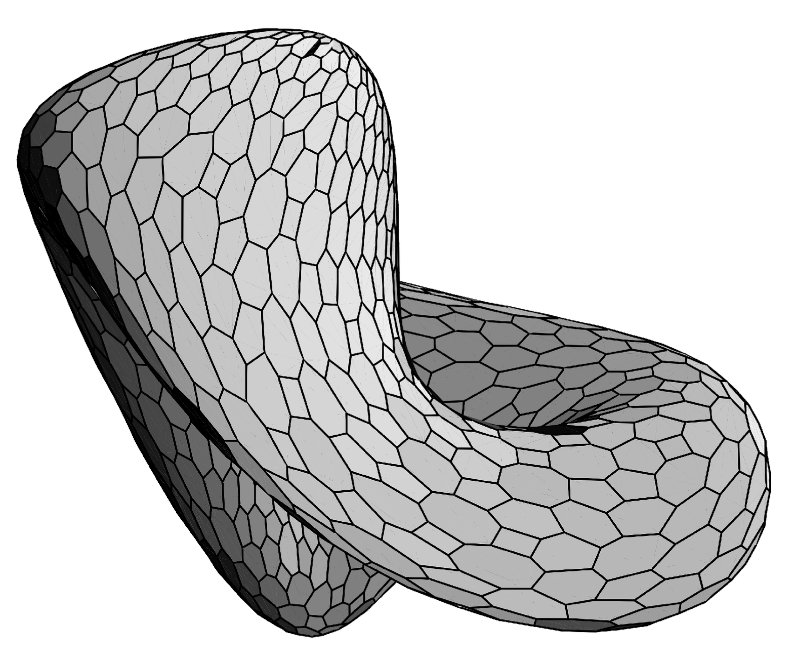A surface approximated by flat faces