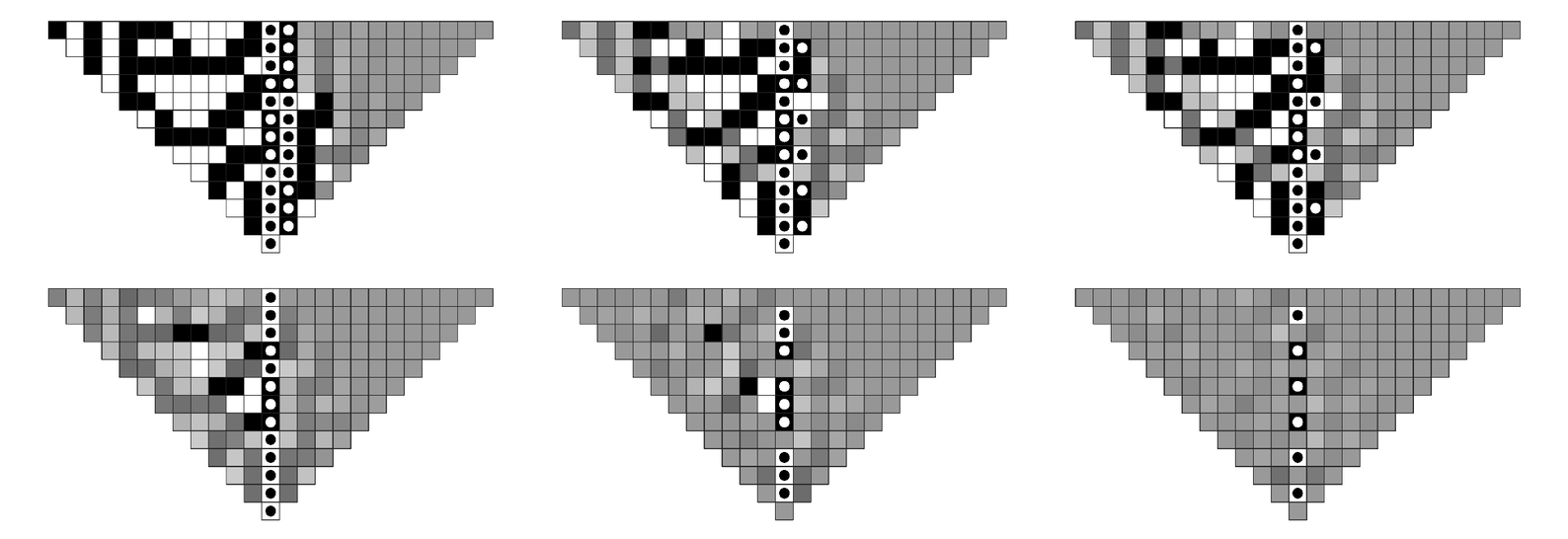 Patterns generated by rule 30