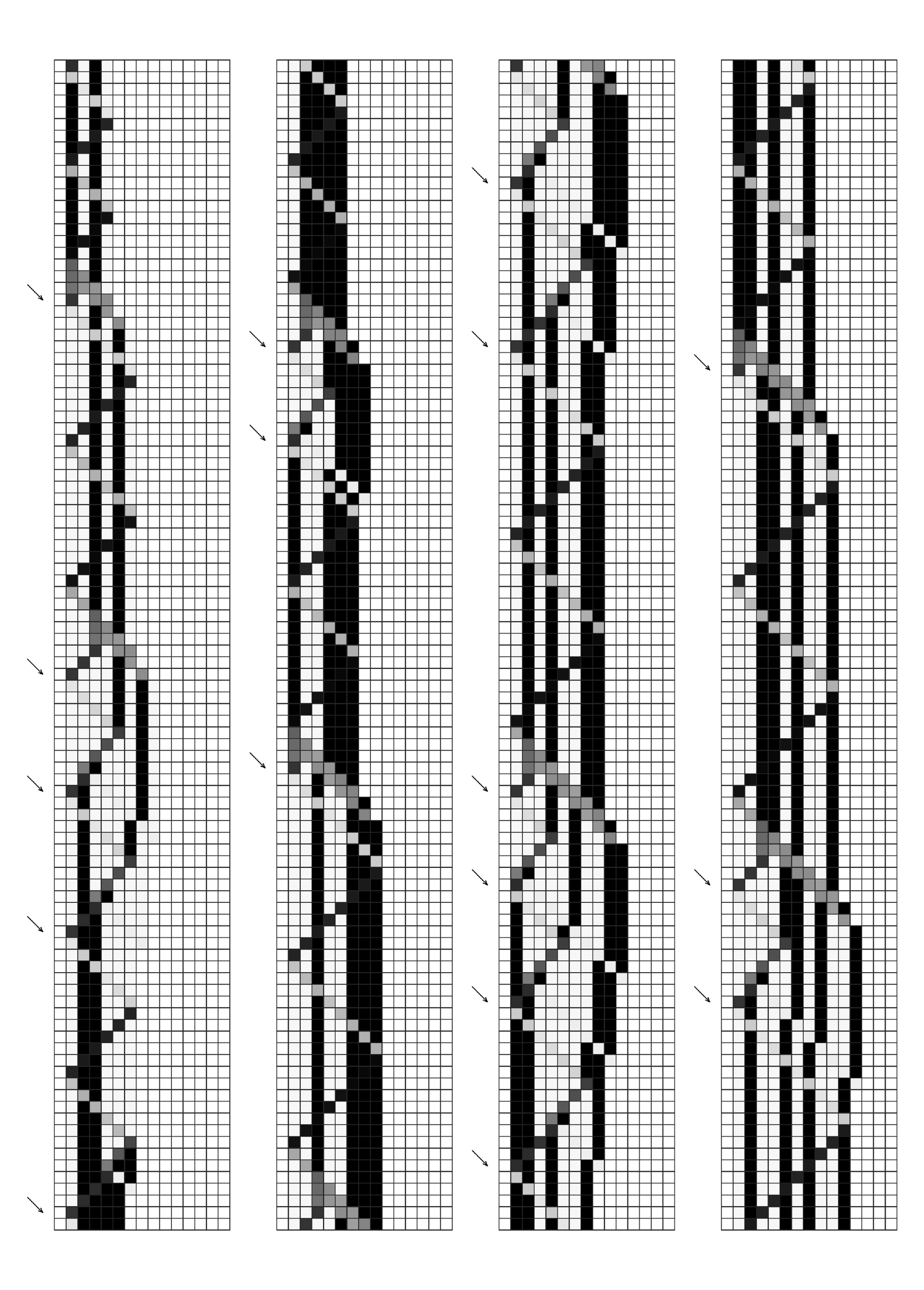 Cellular automaton set up to emulate a sequential substitution system 3