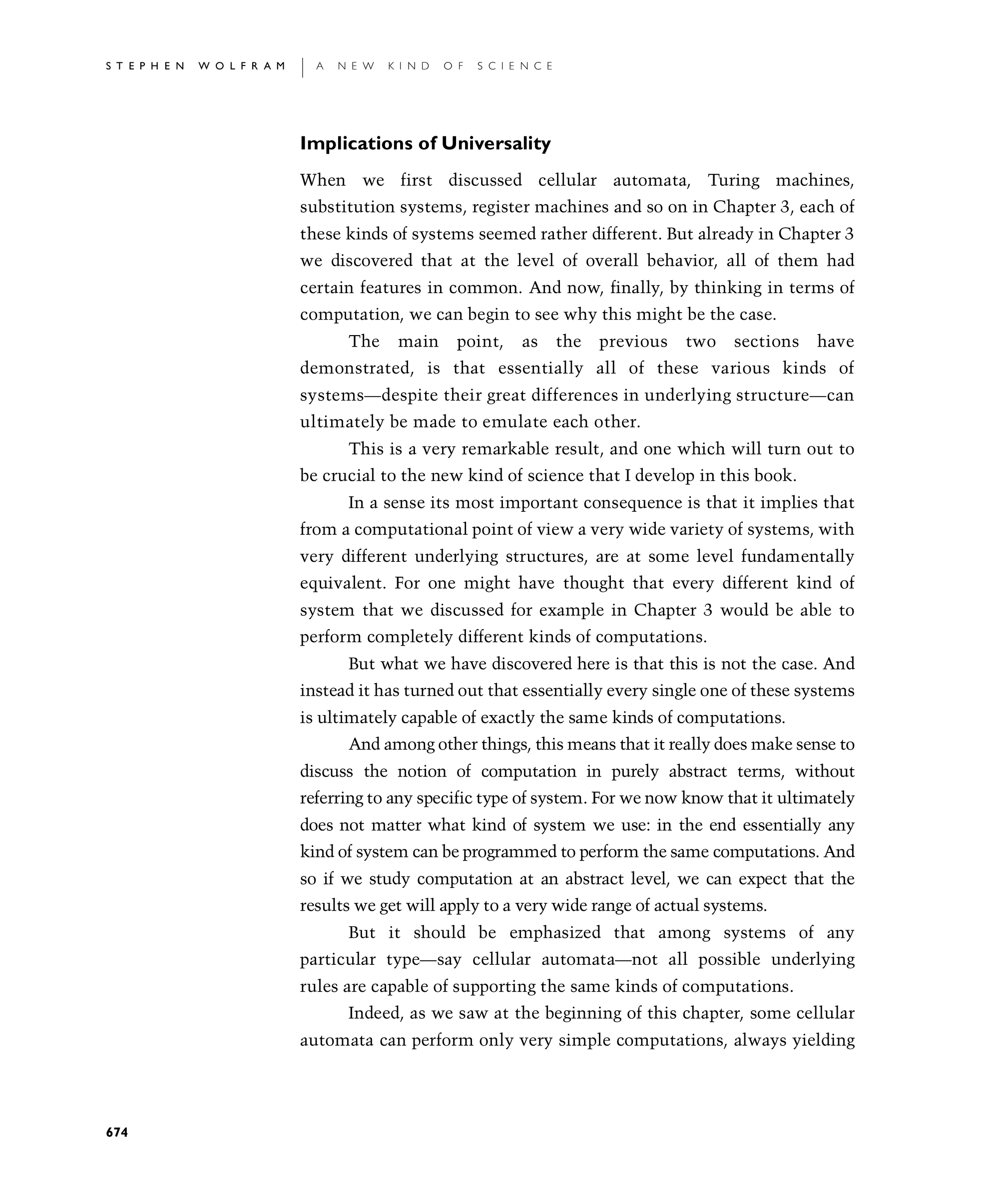 Page 674: Implications of Universality