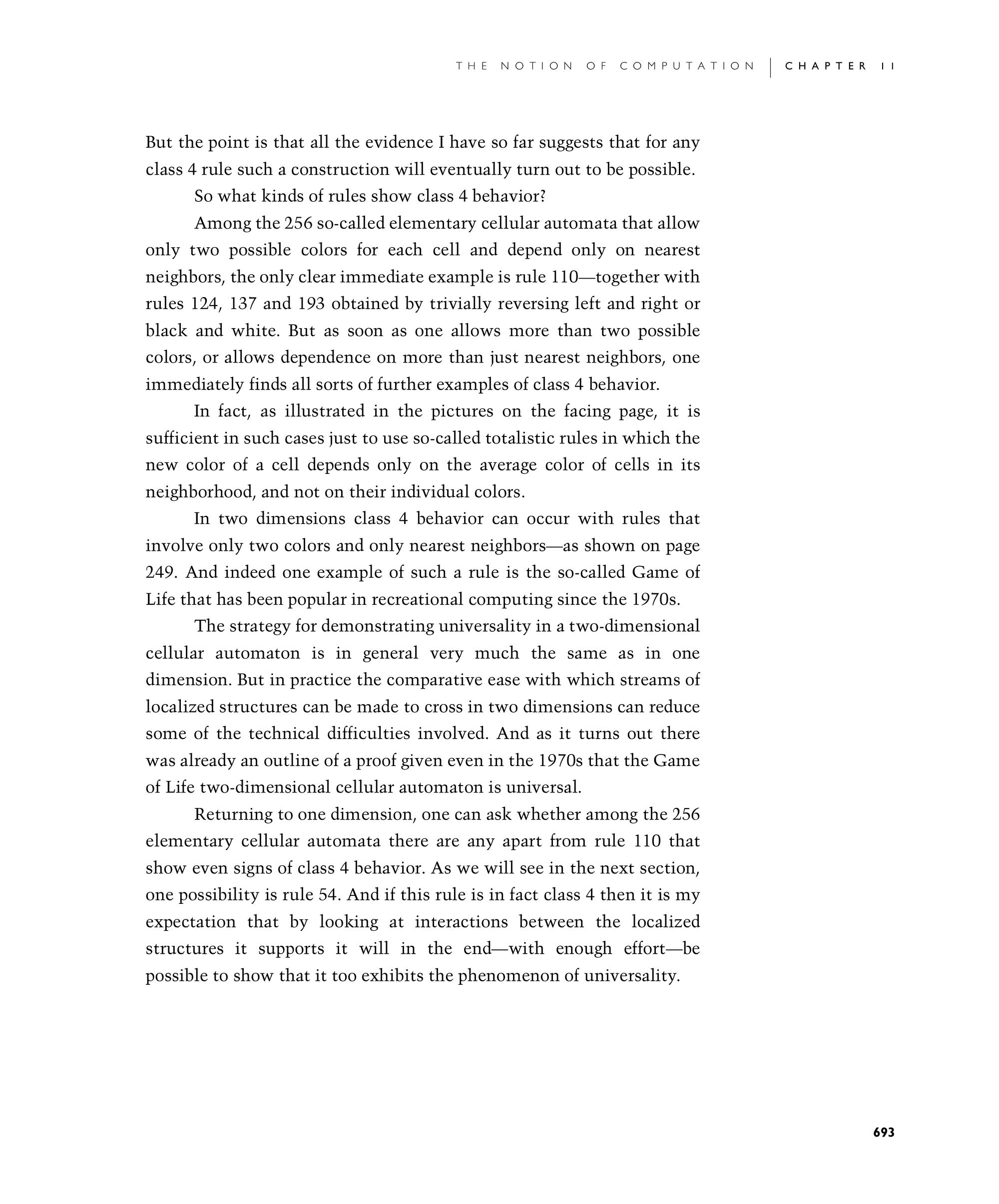 Page 693: Class 4 Behavior and Universality