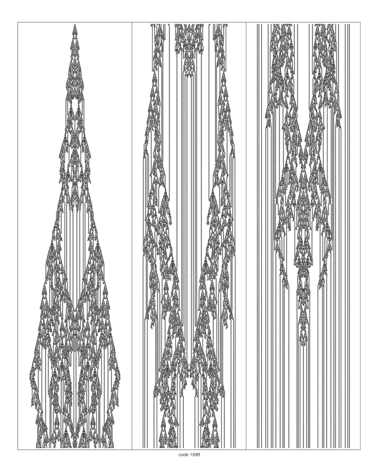 9000 steps in the evolution of three-color totalistic cellular automaton