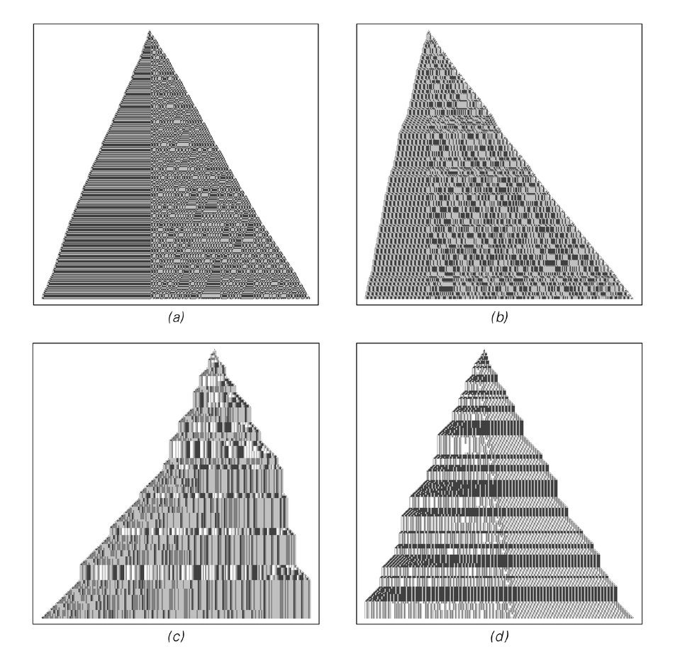 Examples of Turing machines with 2 states and 4 colors that show complex behavior 2