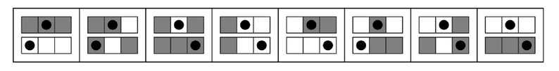 A mobile automaton with slightly more complicated rules that yields a nested pattern 2
