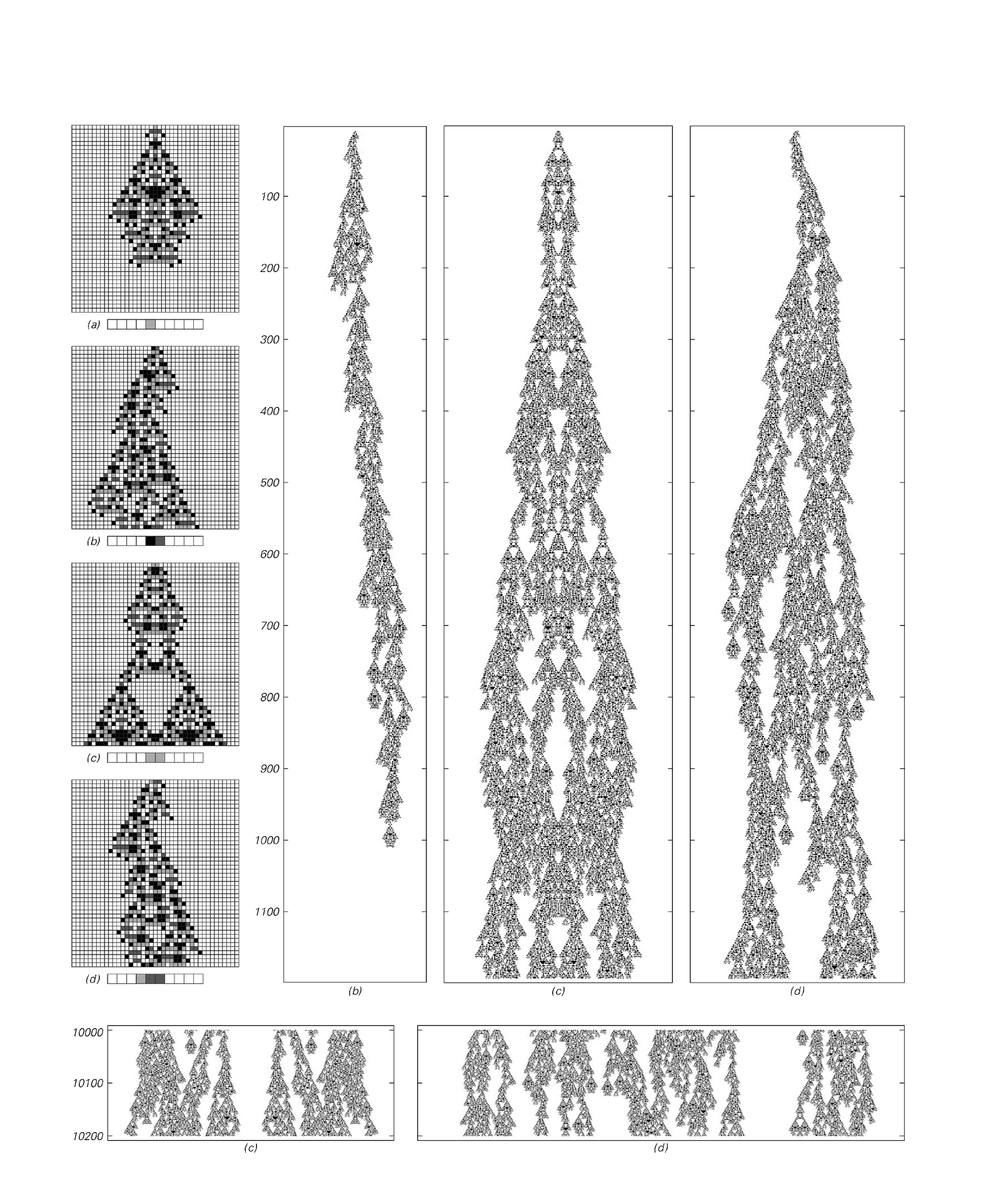 Cellular automaton evolution illustrating the phenomenon of undecidability