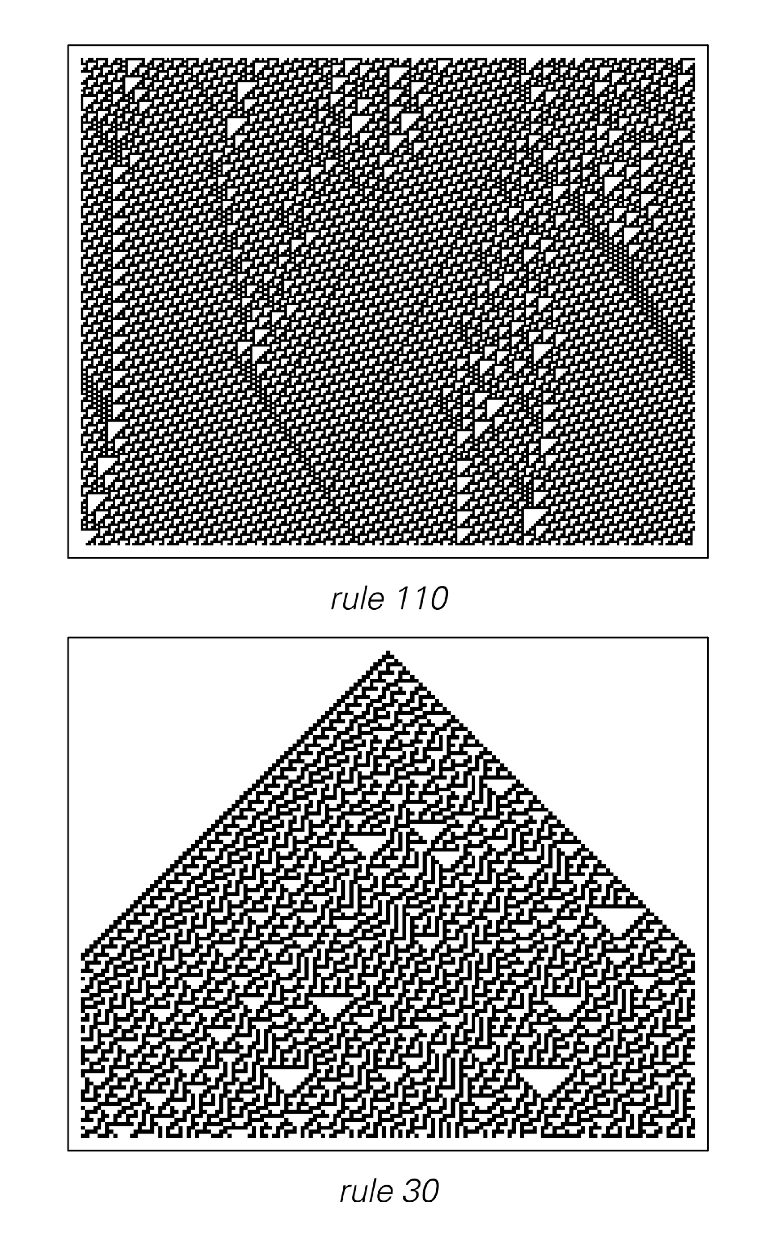 Cellular automata whose behavior does and does not give the impression of being purposeful