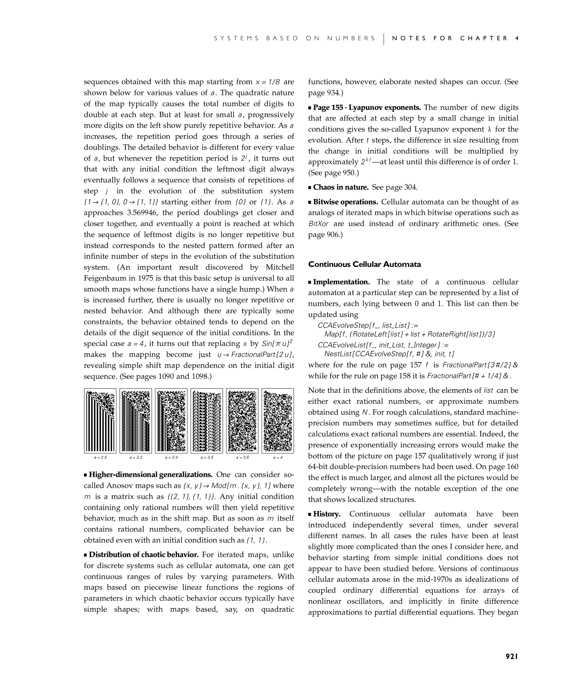 Page 921: Notes for Continuous Cellular Automata