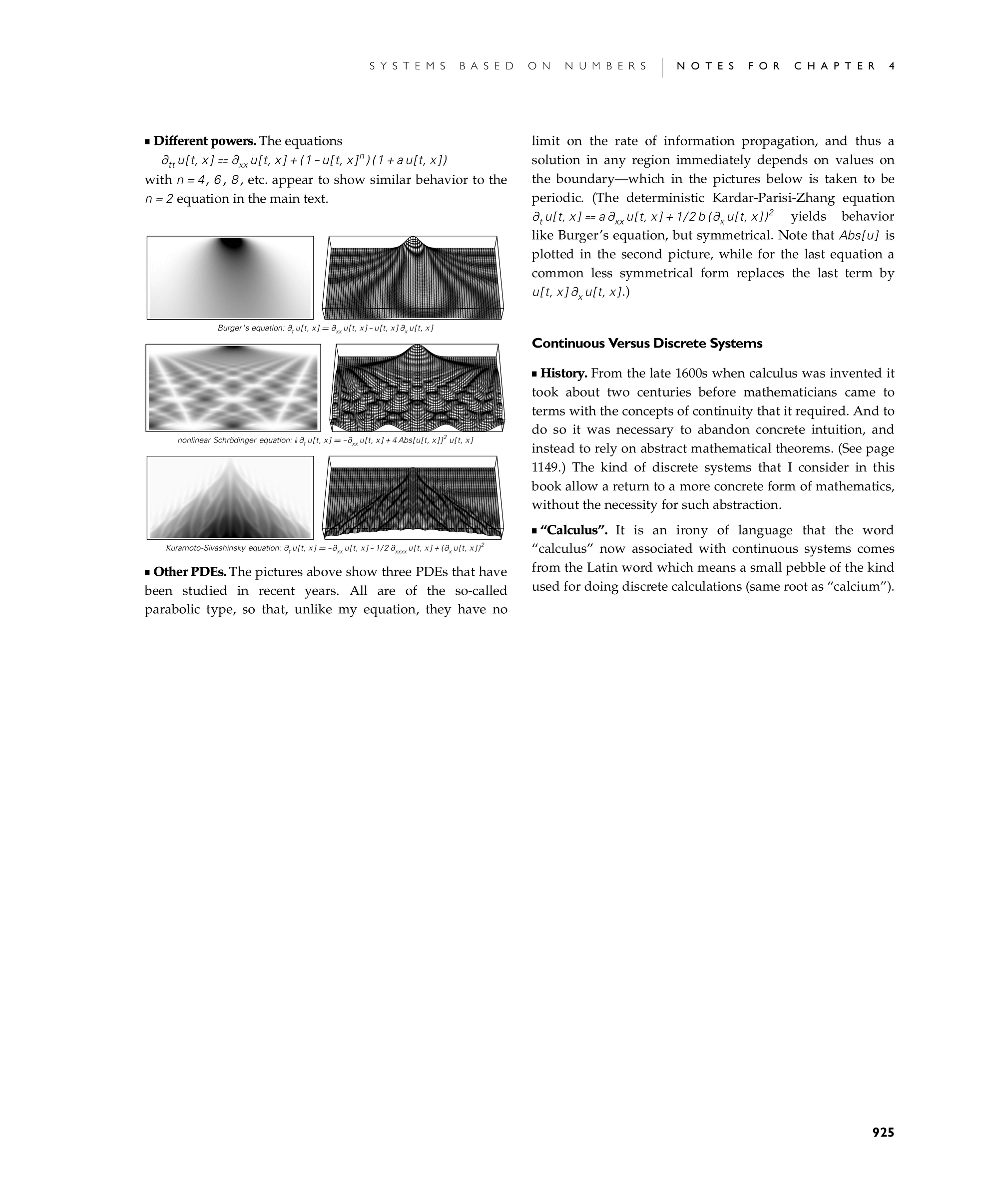 Page 925: Notes for Continuous Versus Discrete Systems